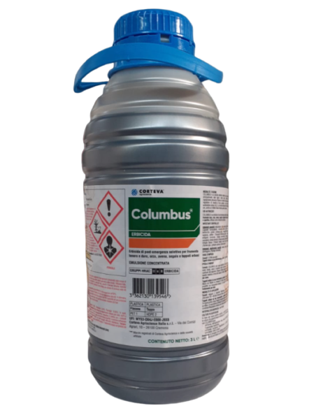 CORTEVA COLUMBUS LT. 3 (Clopiralid g 7,69 (80 g/l di clopiralid acido) Florasulam g 0,24 (2,5 g/l) Fluroxipir meptil g 13,85 (144 g /l, pari a 100 g /l di fluroxipir acido) Coformulanti q.b. a g 100 Contiene: Hydrocarbons, C10-C13, aromatics, <1% naphthalene )