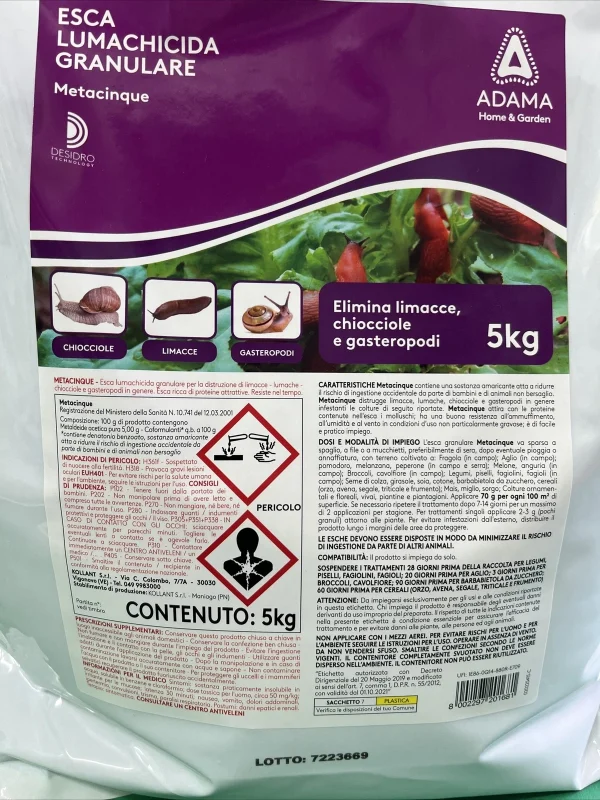Esca Lumachicida Granulare Confezione 5kg (sostanza amaricante )