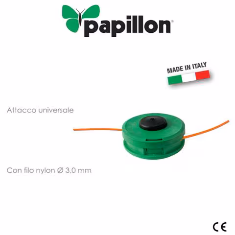 PAPILLON Testina universale batti e vai 2 fili nylon 3 mm per decespugliatori